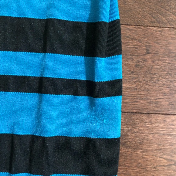 Bebe Electric Blue Black Stripe Bodycon Tank Dress - Picture 5 of 5